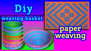 paper weaving tutorial simple paper weaving weaving basket basket weaving tutorial [upl. by Tildi11]