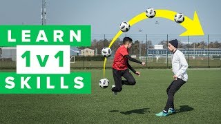 LEARN 5 COOL 1 v 1 FOOTBALL SKILLS [upl. by Ggerk242]