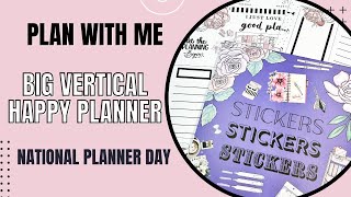 Plan With Me  Big Vertical Planner  National Planner Day [upl. by Slotnick]