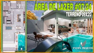 PROJETO DE ÁREA DE LAZER 072024 🏠 TERRENO 9X20 [upl. by Eeznyl]