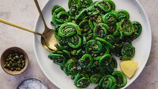 Sautéed Fiddlehead Ferns Recipe [upl. by Beitris]