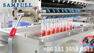 Samfull high speed tomato paste ketchup sachet eight lines making machine [upl. by Annoyed253]