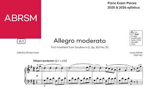 ABRSM Piano Grade 3 20252026 A1 Allegro moderato by Louis Kohler [upl. by Casilde]