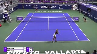 Live Tennis Coverage Caty McNally 🇺🇸 serves bagel 🥯 vs Maria Lourdes Carle 🇦🇷 WTA Mexico 125k [upl. by Kcirdez]