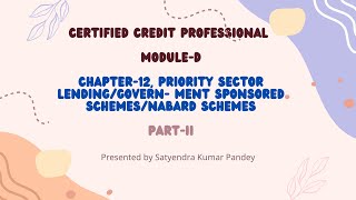 CHAPTER12  PRIORITY SECTOR LENDINGGOVERN MENT SPONSORED SCHEMESNABARD SCHEMES  PART II [upl. by Phonsa]