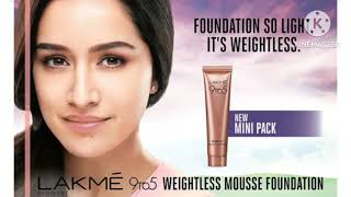 New lakme 9 to 5 weightless mousse foundation review lakme lakmefoundation vlog makeup New [upl. by Kelley]