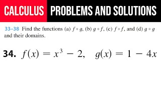 34 Find the functions a f°g b g°f c f°f and d g°g and their domains fxx32 gx [upl. by Kavanaugh]