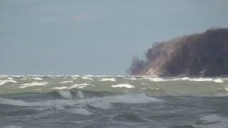 Big Waves On Lake Michigan  Pier Cove Beach  Fennville  Ganges Township [upl. by Orest]