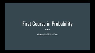 43 Monty Hall Problem First Course in Probability [upl. by Zippel]