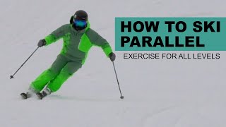 how to ski parallel basic to advanced exercise to improve your skiing [upl. by Larrabee]