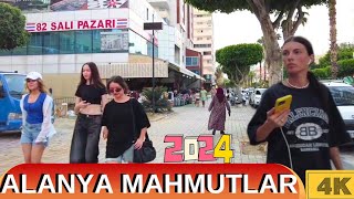 Alanya Mahmutlar street walking tour 2024  Alanya Antalya turkey holiday 4k [upl. by Polky]