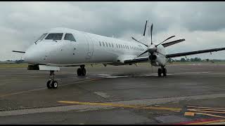 TURBOPROP SOUND Saab 2000 Engine Start Up [upl. by Cila]