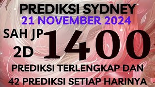 PREDIKSI SIDNEY HARI INI 21 NOVEMBER 2024  BOCORAN SYDNEY MALAM INI  RUMUSAN SDY JITU TERBARU [upl. by Annala712]