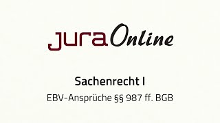 Sachenrecht I  EBVAnsprüche §§ 987 ff BGB [upl. by Ennalyrehc679]