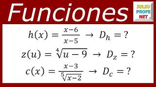 Dominios de diferentes funciones [upl. by Eniamerej]