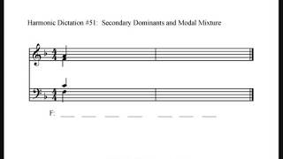 Harmonic Dictation 51  Borrowed Chords and Secondary Dominants [upl. by Churchill]