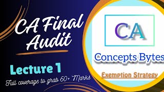 CA final Audit SQC1 and SA 220 from ICAI module cafinal caconcepts audit SA ExemptionStrategy [upl. by Oiznun512]