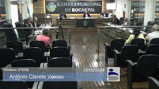 4ª REUNIÃO ORDINÁRIA  26 FEVEREIRO DE 2024  CÂMARA MUNICIPAL BOCAIÚVA MG [upl. by Yerffej]