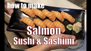 how to make salmon sushi and sashimi [upl. by Herv]