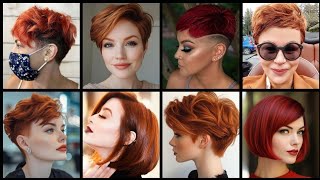 Awe inspiring yet attractive amp beautiful Short Red Piexe haircut hairstyles designsShort Piexe [upl. by Lenzi]