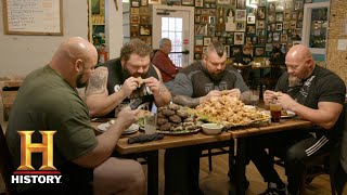 The Strongest Man in History Chicken Wing Eating Contest  Exclusive  History [upl. by Amsirac]