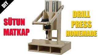 How To Make A Drill Press  Sütunlu Matkap Yapımı [upl. by Valleau]