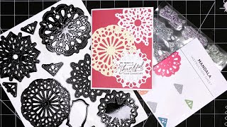 Diamond Press quotMandalaquot Stamps amp Dies Kit Review Tutorial Delicate and Gorgeous Doilies [upl. by Mariam]