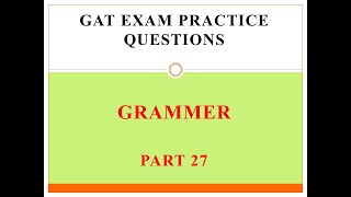 GAT Exam Practice Questions Part 27 [upl. by Nero704]