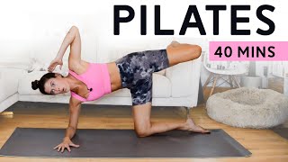 40Min Pilates Mat Workout  No Props Needed Total Body AtHome Pilates Workout [upl. by Yessac272]