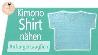 Kimono Shirt  Bluse nähen für Anfänger  ohne Schnittmuster [upl. by Hassett]