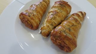 Recette facile  Cornets feuilletés farcis  Stuffed Cornets puff [upl. by Yorke]