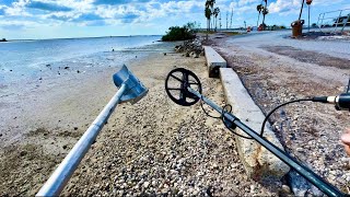 TREASURE HUNTING a ROCKY Beach with my Metal Detector [upl. by Mara122]