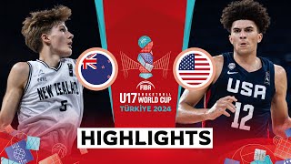 SemiFinals New Zealand 🇳🇿 vs USA 🇺🇸  Highlights  FIBA U17 Basketball World Cup 2024 [upl. by Ahsilek]