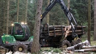 John Deere 1210E Forwarder in mud [upl. by Asilehc]