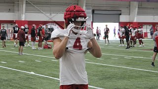 Video from Arkansas football fall camp practice No 5 [upl. by Raines894]