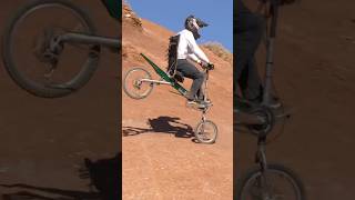 Riding Redbull Rampage… on a Recumbent Bike 😳😱 godisgood redbullrampage downhill mtb [upl. by Aiblis]