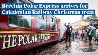 Brechin Polar Express arrives for Caledonian Railway Christmas treat [upl. by Yrannav]