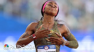 SHACARRI TO PARIS Richardson SCORCHES 100m Trials final to clinch Olympic berth  NBC Sports [upl. by Avaria528]