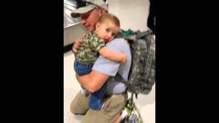 Baby welcomes Daddy home from Army Training [upl. by Dera986]