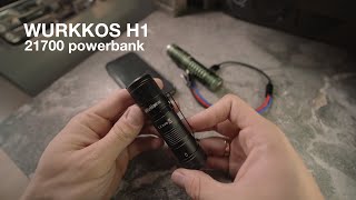 WURKKOS H1  interchangeable 21700 battery powerbankcharging tube QUICK TEST [upl. by Nohsed]