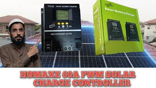 homaxe 60A pwm solar charge controller review and price  pwm 60A solar charge controller [upl. by Ayekal]