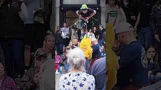 Unicycle High Jinks Street Performers Daring Trick at Faneuil Hall [upl. by Arondel]