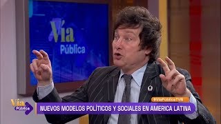 Javier Milei discute con periodista chileno 181219 [upl. by Etnuahs]