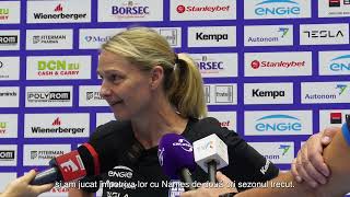 🎤 Helle Inger and Crina about Bistrița vs CSMB in EHFCL  Round 1 [upl. by Arlee]