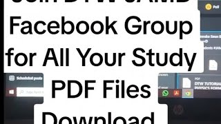 JAMB 2025 Facebook Group for All Your Study PDF Files Download by DTW [upl. by Lednyk794]