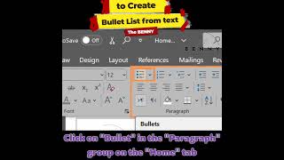 How to Create Bullet List from text in MS Word [upl. by Aeet532]