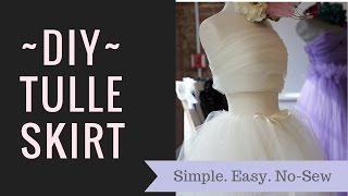 EASY DIY Tulle Skirt No Sew Under 12 [upl. by Sidoon]