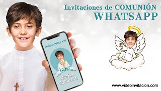 Invitación de Primera Comunión digital para Whatsapp Niño modelo pecaditos [upl. by Aidualk421]