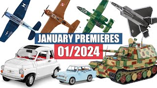 📅 JANUARY premieres from COBI  012024  Planes tanks cars cobi bricks [upl. by Aray863]