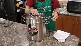 Unboxing the Winware Stainless 16 Quart SteamerPasta Cooker with Cover  First Impressions [upl. by Akemor]